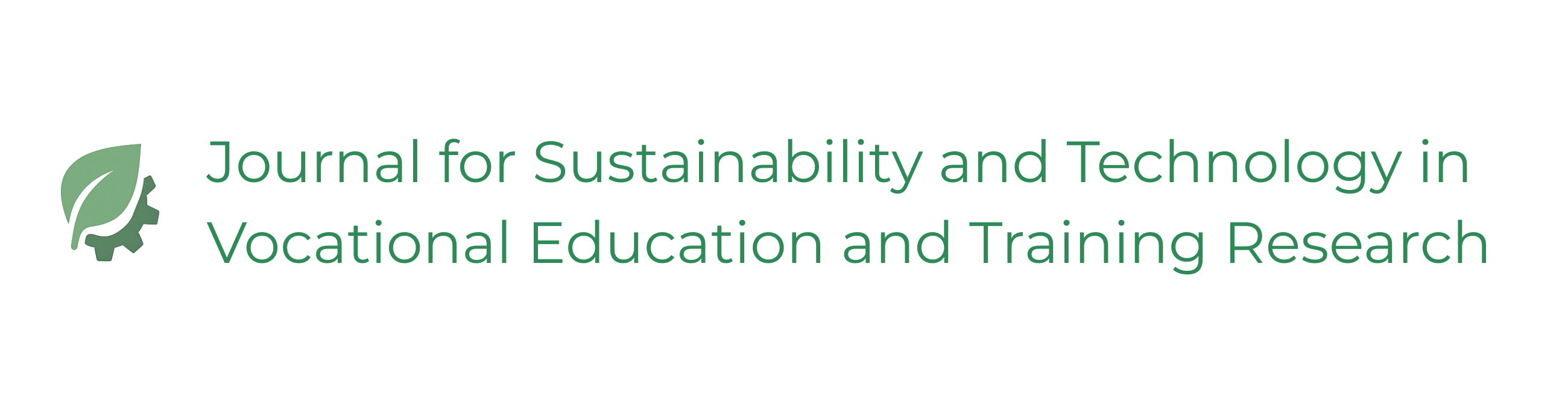Journal for Sustainability and Technology in VET Research with the logo of a leaf in a gear wheel