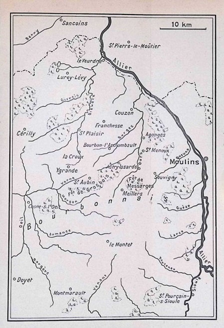 map accompanying the German school edition of "La vie d’un simple" (1930)